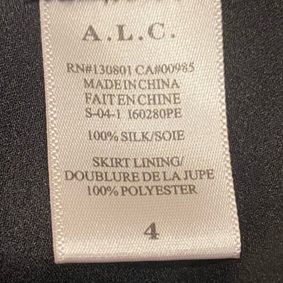 A.L.C. Vicki Scarf Paisley Print Silk Dress Handkerchief Hem 4 - Picture 9 of 9